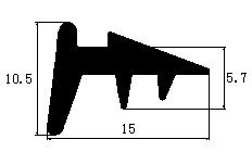 HY-2105铝合金密封条尺寸图